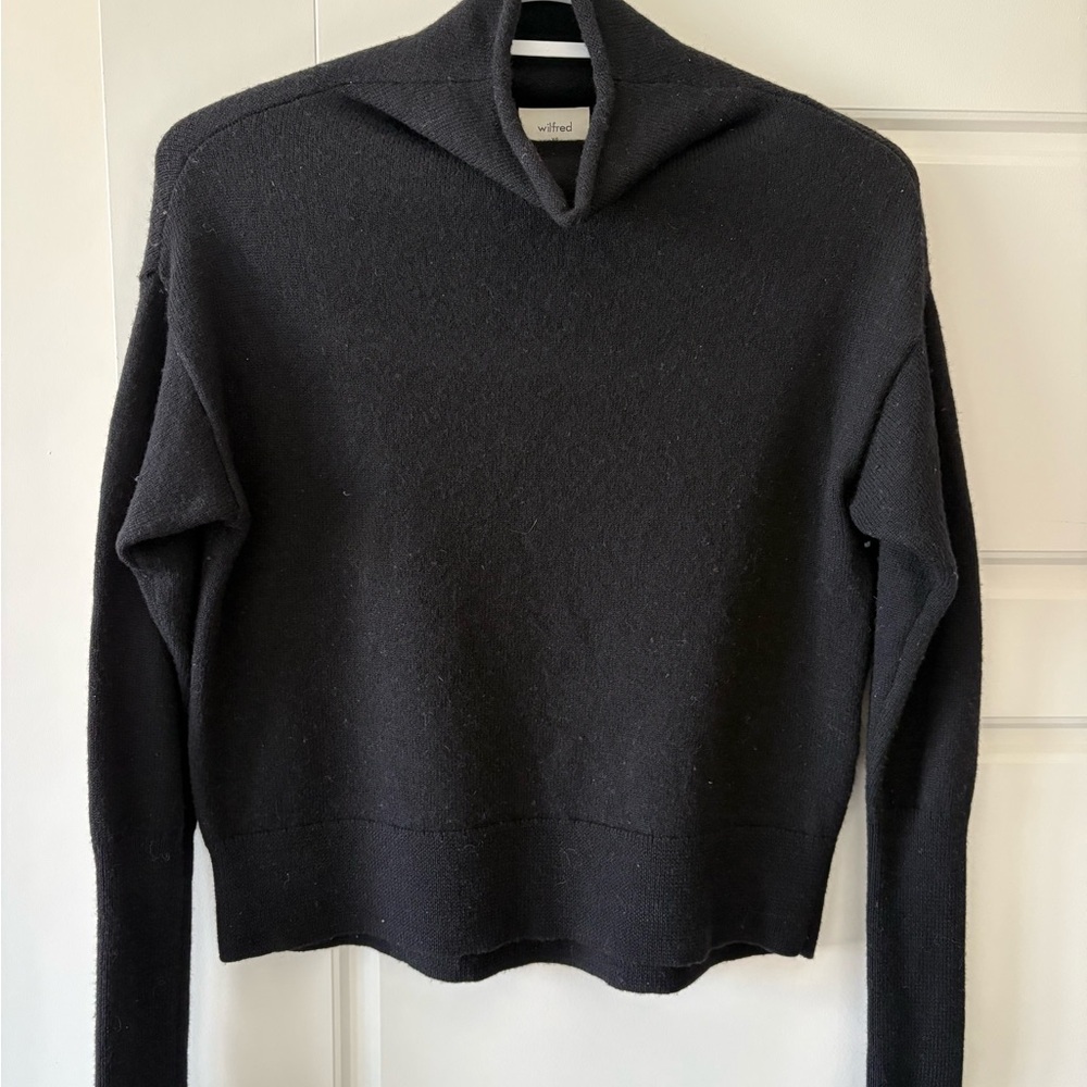 Wilfred Cyprie Black Funnel Neck Sweater